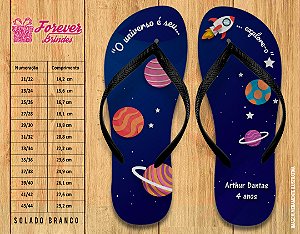 Chinelo Personalizado Aniversário Astronauta no Universo