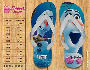 Chinelo Personalizado Aniversário Frozen Olaf