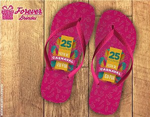 Chinelo Rosa De Carnaval Personalizado