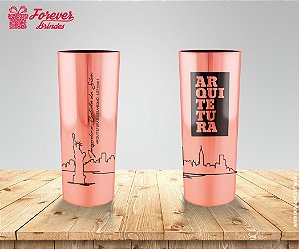 Copo Long Drink Metalizado Rose Arquitetura e Urbanismo