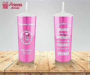 Copo Long Drink com Tampa e Canudo Metalizado Engenharia Química
