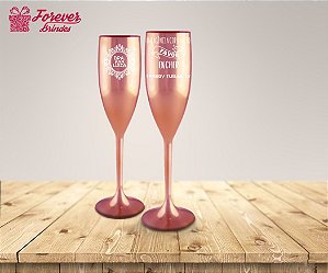 Taça De Champanhe Metalizada Medicina Rose