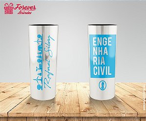 Copo Metalizado Engenharia Civil Azul