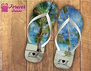 Chinelo Personalizado De Casamento Na Praia