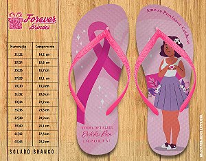 Chinelo Personalizado Outubro Rosa