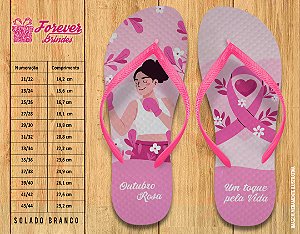 Chinelo Personalizado Outubro Rosa
