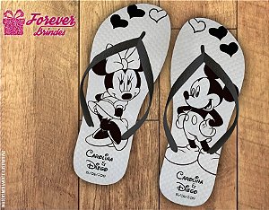 Chinelo Personalizado de Casamento Mickey e Minnie