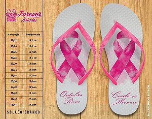 Chinelo Personalizado Outubro Rosa