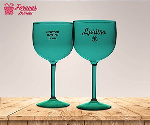 Taça Gin Personalizada Verde De Ciências Contábeis