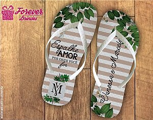 Chinelo De Casamento Com Folhas