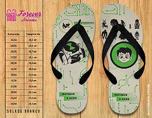 Chinelo Personalizado Aniversário Ben10