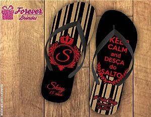 Chinelo Personalizado 15 Anos Listrado