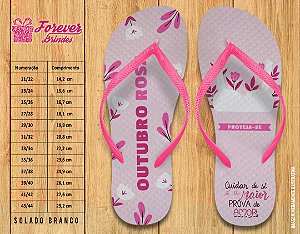 Chinelo Personalizado Outubro Rosa
