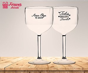 Taça Gin Transparente Personalizada De 15 Anos