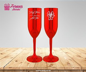 Taça De Champanhe Metalizada Personalizada Natal e Ano Novo