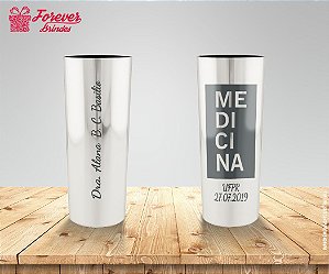 Copo Long Drink Prata Metalizado De Medicina