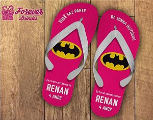 Chinelo De Aniversário Batman Rosa