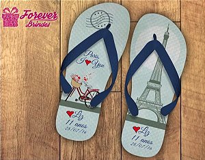 Chinelo Personalizado Aniversário Paris