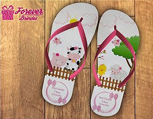 Chinelo Personalizado Aniversário Fazendinha