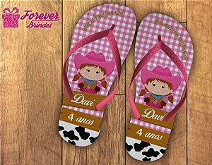 Chinelo Personalizado De Aniversário Fazendinha