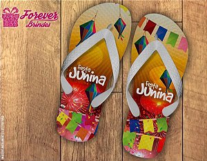 Chinelo Personalizado Festa Junina Bandeirinhas