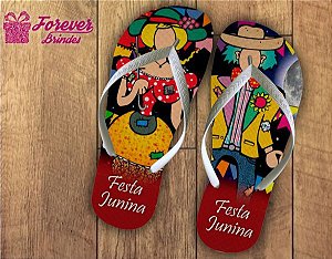 Chinelo Personalizado Festa Junina Bonecos