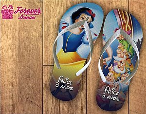 Chinelo Personalizado Aniversário Da Branca De Neve