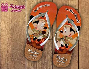 Chinelo De Aniversário Personalizado De Safari Mickey