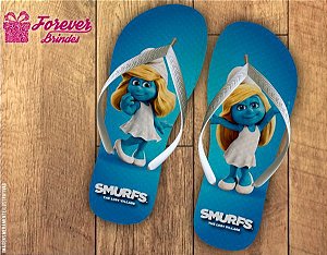 Chinelo Personalizados De Aniversário Dos Smurfs