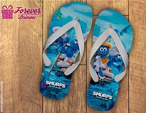 Chinelo Personalizados De Aniversário Smurfs