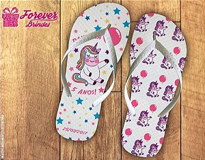 Chinelo Personalizado Unicórnio De Aniversário