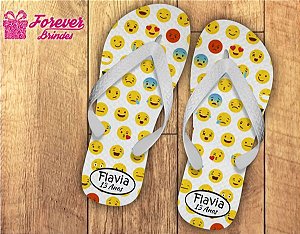 Chinelo Personalizado De Emoji De Aniversário