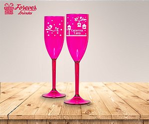 Taça De Champanhe Personalizada Aniversário Jardim