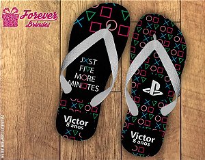 Chinelo Personalizado Aniversário De Vídeo Game