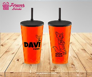 Copo Twister Personalizado Aniversário Zootopia