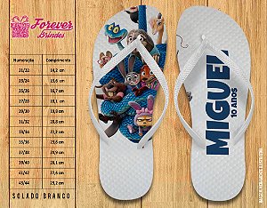 Chinelo Personalizado Aniversário Zootopia