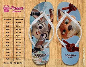 Chinelo Personalizado Aniversário Zootopia