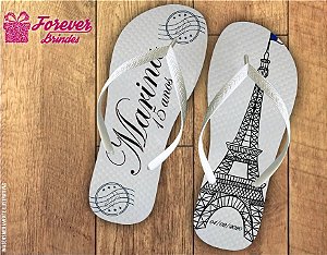 Chinelo Personalizado De 15 Anos Torre Eiffel