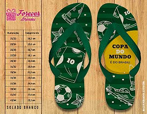 Chinelo Personalizado Copa do Mundo futebol