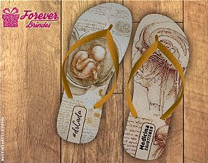Chinelo De Medicina Personalizado Com Dourado
