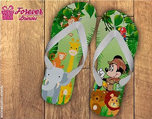 Chinelo Personalizado De Aniversário Safari Da Minnie