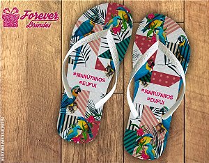 Chinelo Personalizado De Aniversário Tropical