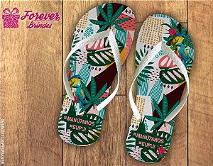 Chinelo Personalizado De Aniversário Tropical Estampado