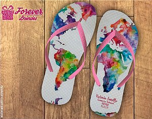 Chinelo Personalizado Com Mapa De Comércio Exterior