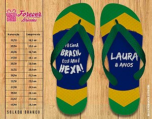 Chinelo Personalizado Aniversário Copa do mundo Futebol