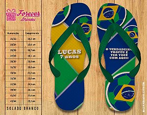 Chinelo Personalizado Aniversário Copa do mundo Futebol