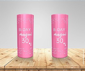 Copo Long Drink Rosa Personalizado De Aniversário