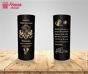 Copo Long Drink Preto Personalizado De Medicina Veterinária