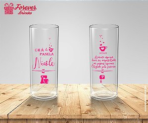 Copo Long Drink Personalizado Com Rosa De Chá de Panela