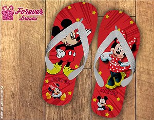 Chinelo Personalizado Vermelho Do Mickey